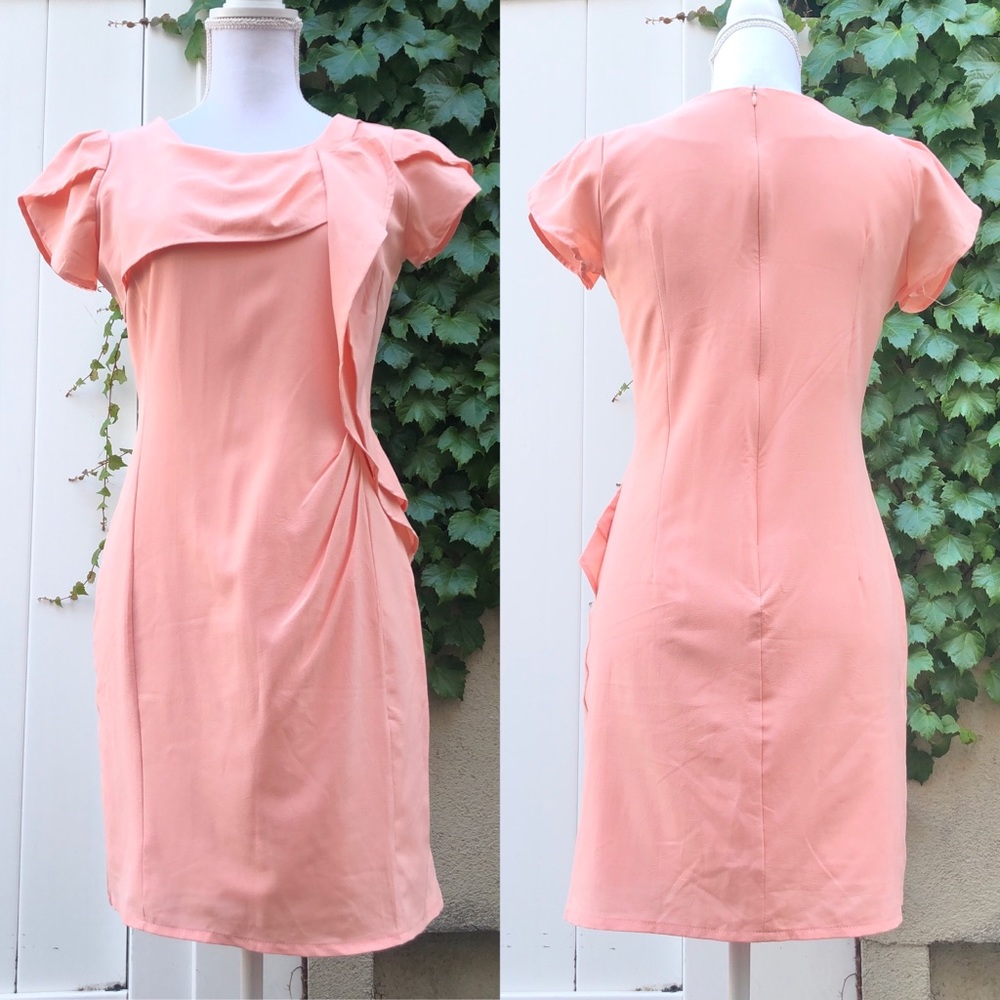 NEW Pink Pastel Ruffle Sheath Dress